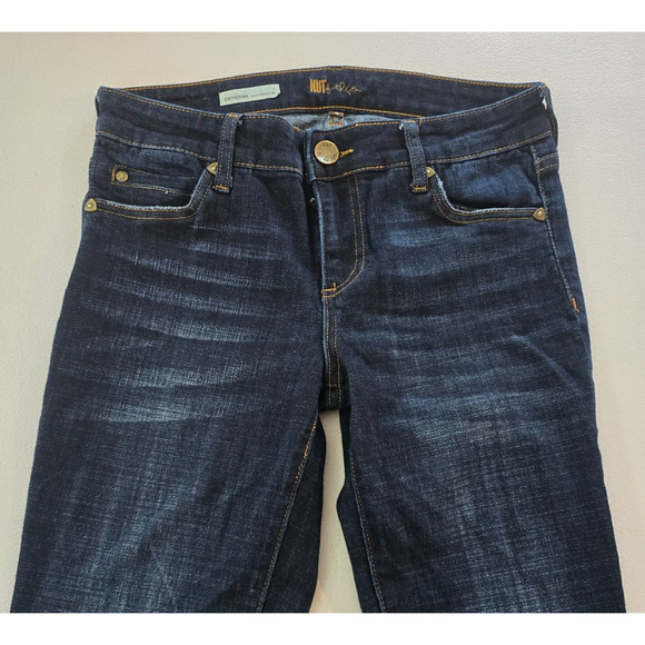 Kut From The Kloth Capri Women's 4 Blue Dark Wash Catherine Ankle Straight Leg - Picture 2 of 16